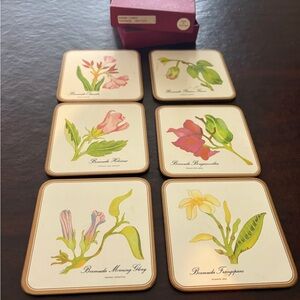 Vintage Pimpernal Bermuda Flowers Coasters Set